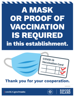 A mask or proof of vaccination is required
